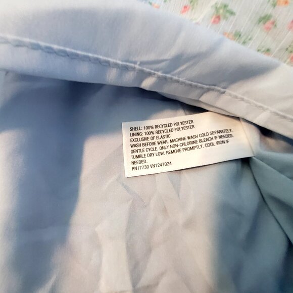 Cat & Jack XS (4/5 Girls Floral Layered Ruffle Skirt Elastic Waistband Blue/Pink - Picture 6 of 8